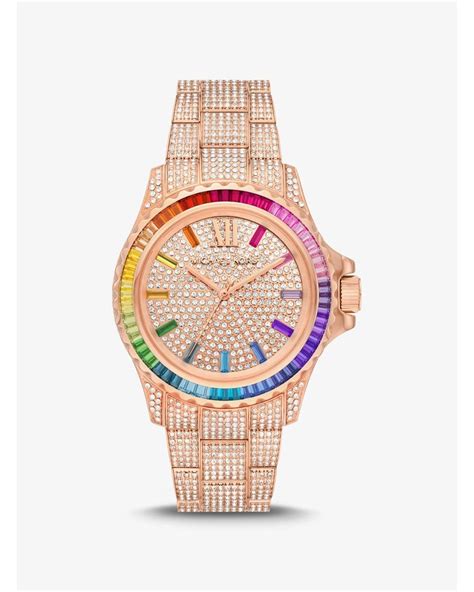 rainbow watch michael kors|michael kors pave watch.